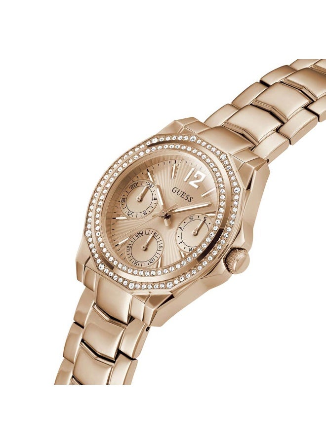 GUESS Ladies Rose Gold Tone Multi-Function Watch GW0685L3 - 36mm - Image 2